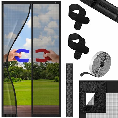 KESSER® Magnet Fliegengitter Tür Insektenschutz 110 x 220 cm Magnetvorhang Türvorhang Schutzgitter mit kinderleichter Inkl. Klebemontage für Balkontür Terrassentür Kellertür Montage Ohne Bohren