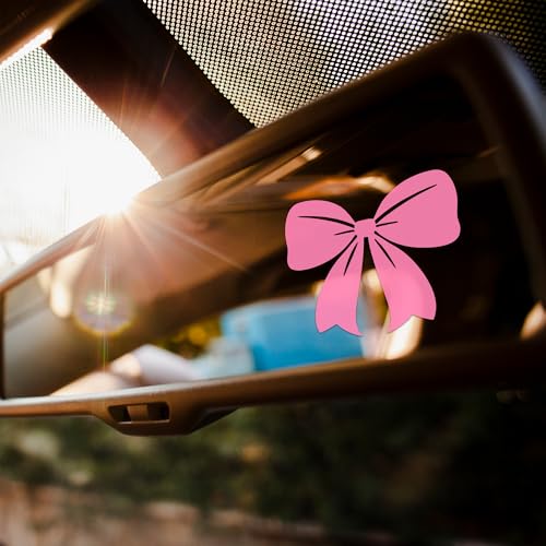 Set 2Pcs Pink Bow Rearview Mirror Decal Cute Bookish Aesthetic Feminist Decal Water Bottle Window...
