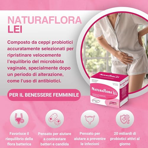 Nutralabs Naturaflora Lei Probiotici Donna - Fermenti Lattici Probiotici Per Il Naturale Benessere Femminile- 20 Bustine, Senza Glutine E Lattosio - 2