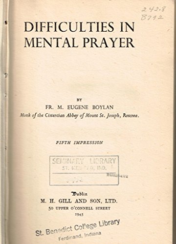 Difficulties in Mental Prayer B001Z6LPE8 Book Cover