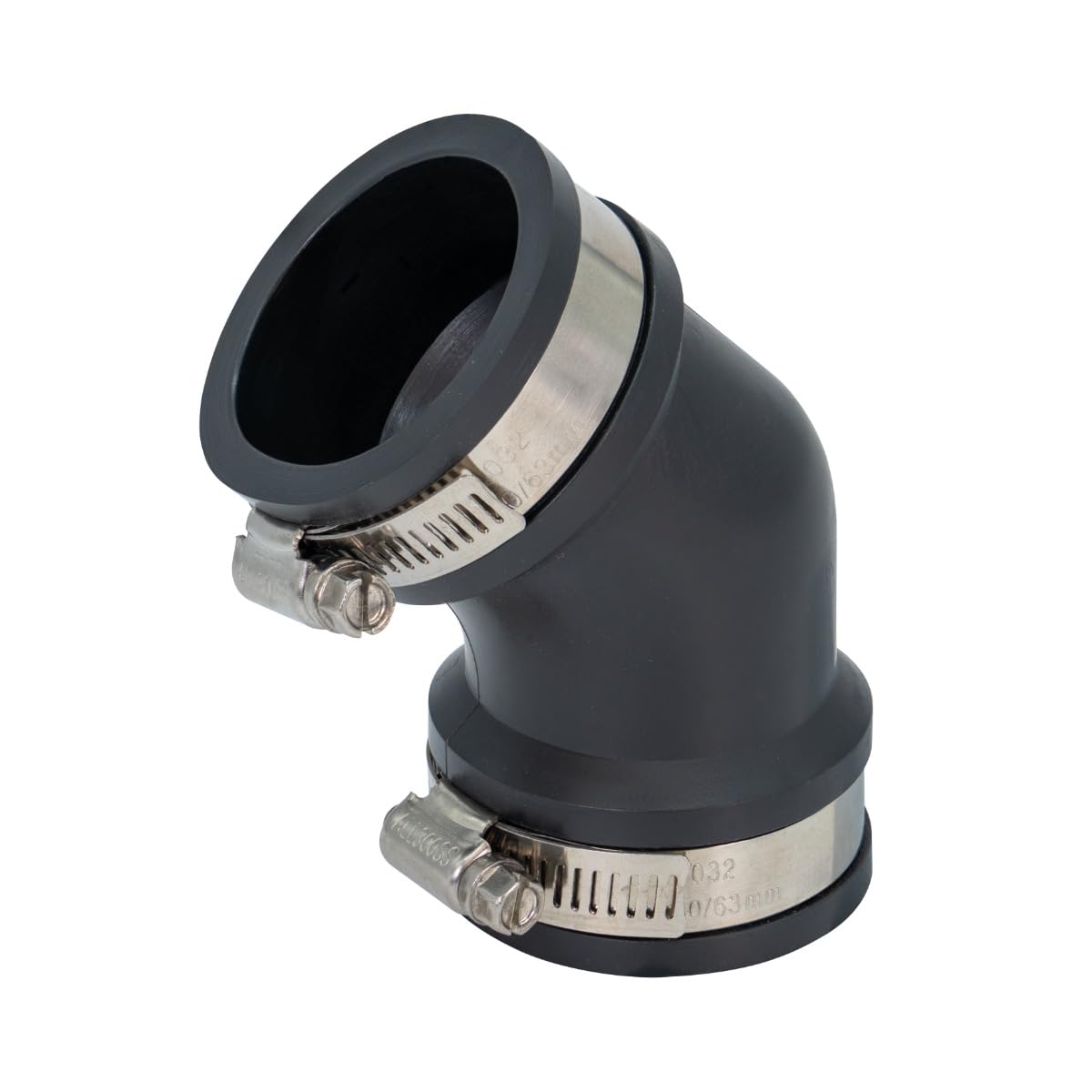 Fernco Qwik Ell Raccord coudé en PVC flexible à 45° pour Sch. 40, ABS, fonte DWV, noir