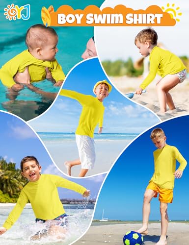 Image of Boys Rash Guard Swim Shirt Long Sleeve Rashguard UPF+ 50 SPF Sun Water Surfing Shirts for Toddler Kids Youth Teen 2T-16Y