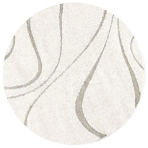 Image of Vintage Threads (Beige Cut 3x3 Ft Shaggy Carpet for Living Room & Bedroom | Ultra Soft Plush Long Pile Rug | Thick Fluffy 3D Modern Floor Carpet | Cozy Luxury Home Decor Rug