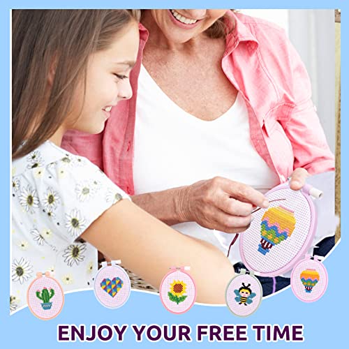 Pllieay 5 Pcs Cross Stitch Kits For Beginners For Kids 7-13, Sewing Kit For Kids With Instructions For Backpack Charms, Ornaments And Needle Craft #TOP5