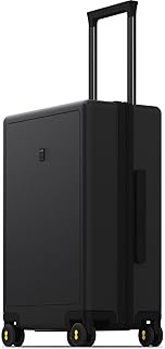 LEVEL8 Hard Shell Carry on Luggage Airline Approved, Carry-on Suitcases with Wheels, Lightweight Luminous Textured Hardside Travel Bag with Tsa Lock, 20 Inch, Black