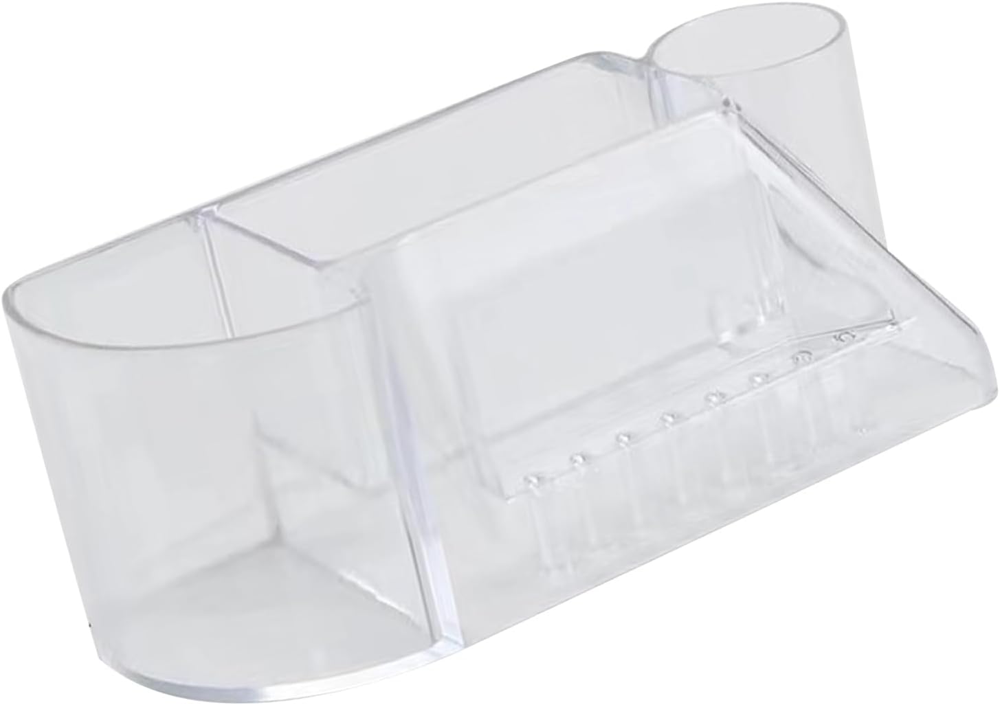ANGGREK Transparent Nail Drill Holder Box with Large Capacity Storage Rack, Compact Design, and Special Compartments for Home and Professional Use