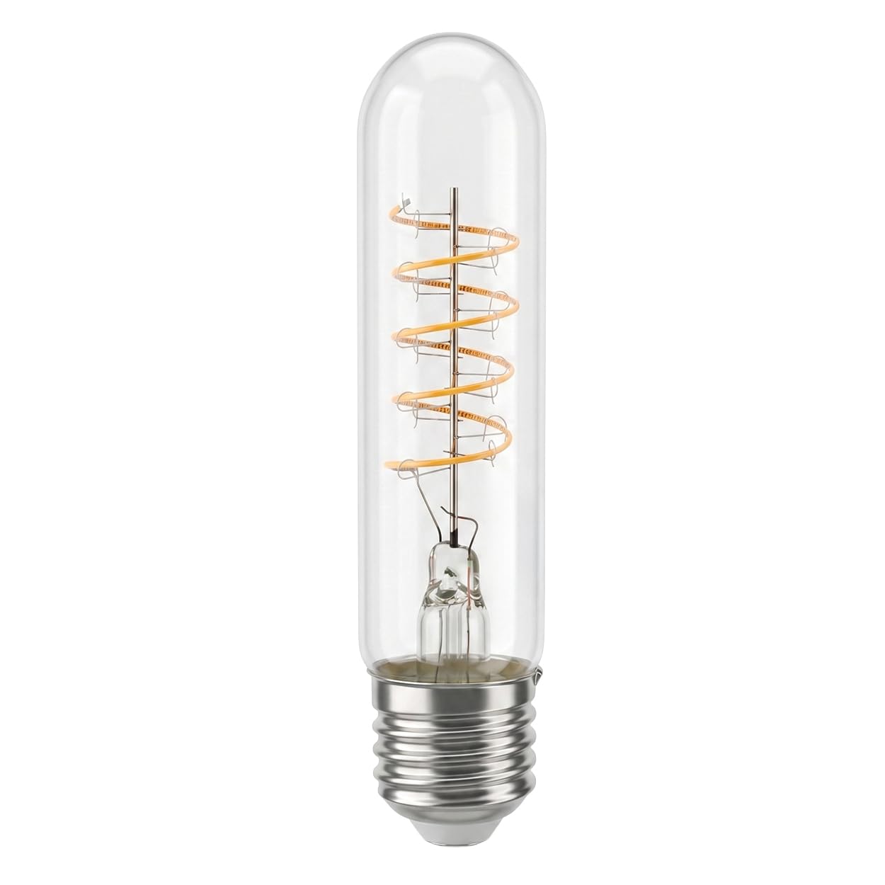 HOFSTEIN E27 LED Warmweiss Glühbirne 10er Set 6 Watt 2200 Kelvin 360 Lumen T30, Vintage Leuchtmittel Kolben Stab Mit Gedrehtem Filament Für Wohnräume Esszimmer Flur Küche Wohnzimmer