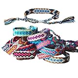 Tangser Pulseras de la amistad tejidas de Nepal con cierre de nudo deslizante para niños, Nepal tejió Tejido