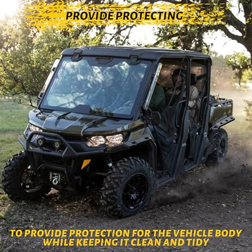Image of Front & Rear Sport Fender Flares Extended Kit for Can-Am Defender HD5 HD7 HD8 HD9 HD10 MAX 2016-2025 Accessories, Replace #715003898, 6 PCS