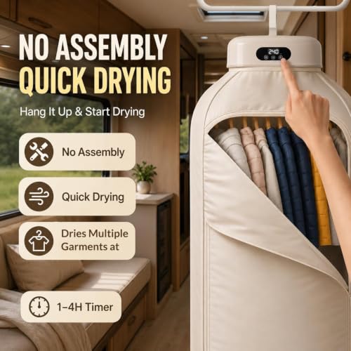 Image of Electric Fast-Drying Machine for Clothes, Portable Foldable Clothes Dryer, Hot Air Drying Bag with Timer, Indoor Laundry Drying Solution for Home, Travel & Rainy Season A1