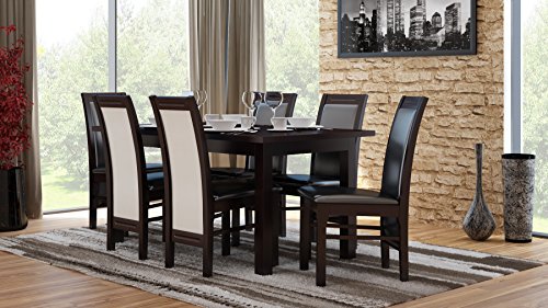 4mybaby Best For Home - Juego de Mesa y Silla (160 x 90/200 cm, 6 sillas de Comedor, número 7)