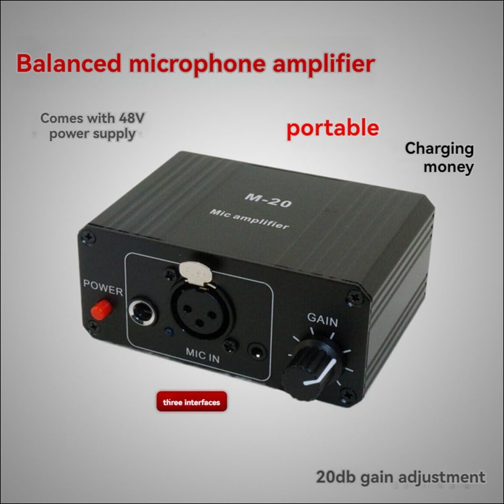 Dynamisches Mikrofon, Kondensator-Mikrofonverstärker, M-20 Audio, 48 V Phantomspeisung, Aufladung, Schwarz, für Live-Soundkarten-Lautsprecher C