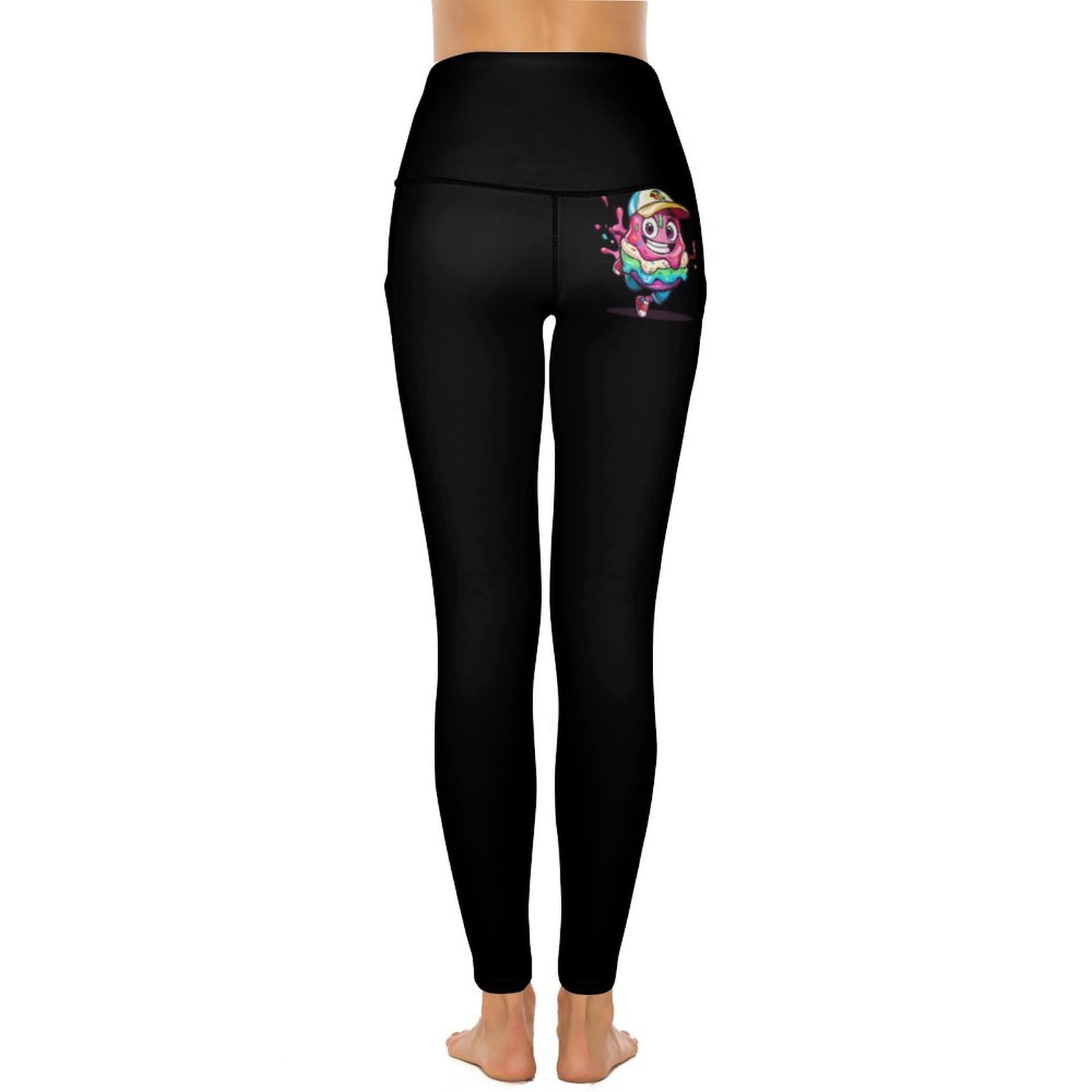 Pantaloni da Yoga da Donna Running Run Cream Ice Cream, Leggings da Allenamento con Controllo Addominale, Pantaloni Lunghi da Palestra a Vita Alta