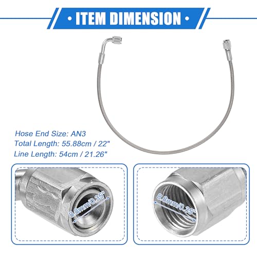 Ligne Alimentation Huile Turbo AN3 Finition Premium Tuyau 22 Pouces Universel de Haute Qualité