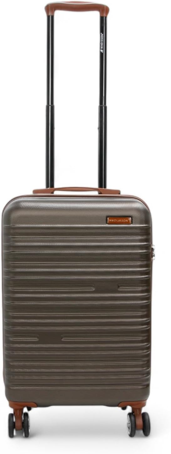 Hard Shell Brown Cabin 55 x 36 x 20 cm ABS Suitcase Luggage TSA Lock Suitable for Easyjet, Ryanair