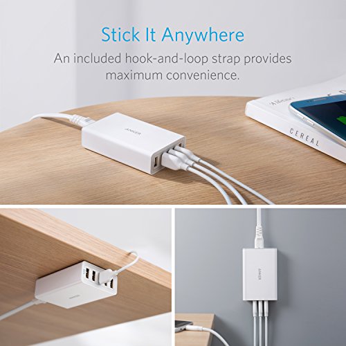 Anker 40W 5-Port USB Wall Charger, PowerPort 5 for iPhone Xs/XS Max/XR/X/8/7/6/Plus, iPad Pro/Air 2/Mini, Galaxy S9/S8/Plus/Edge, Note 8/7, LG, Nexus, HTC and More