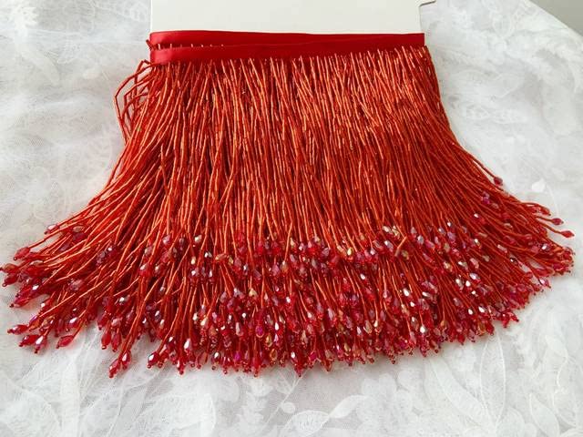 Frange de perles lourde pour haute couture et robe de danse de salon au yard