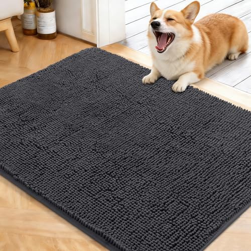 OLANLY Dog Door Mat 40x32, absorbs moisture & dirt, non-slip