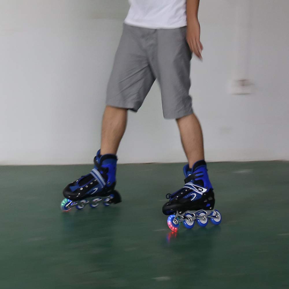 Patins à Roues alignées réglables avec Roues Lumineuses pour Enfants et Adultes pour Filles et garçons, Hommes et Femmes