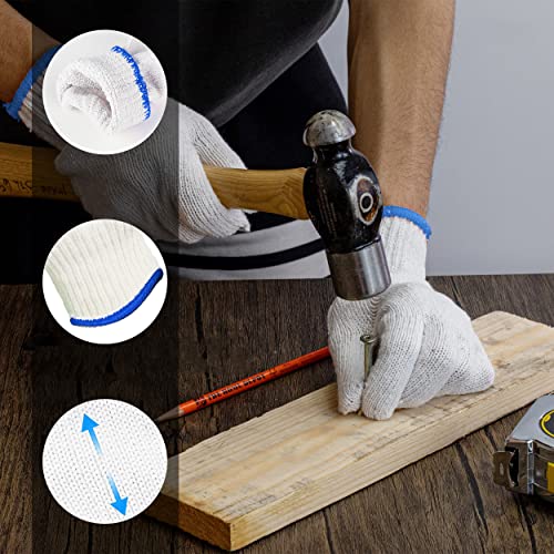 12 Pairs Hand Work Gloves, Safety Protection Work Gloves For Painter Mechanic Bbq Industrial Work Warehouse Gardening Construction Men & Women Cut Repair Gloves（Blue） #TOP3