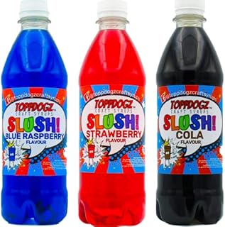 TOPPDOGZ Slush Syrup 3 x 500ml Blue Raspberry, Strawberry & Cola Home Slushie Syrup
