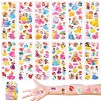 Princess Stickers, 12 Sheets 3D Cute Puffy Stickers for Children Kawaii Cartoon Animal Waterproof Vinyl for Girls Laptop Computer Guitar Phone Case Refrigerator Gifts DIY
