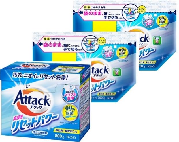 Amazon.co.jp: 【まとめ買い】アタック 高浸透リセットパワー 粉末洗剤
