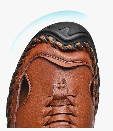 Men's Sandals Leather Closed Toe Fisherman Sandals Casual Walking Sports Summer Beach Water Shoes2