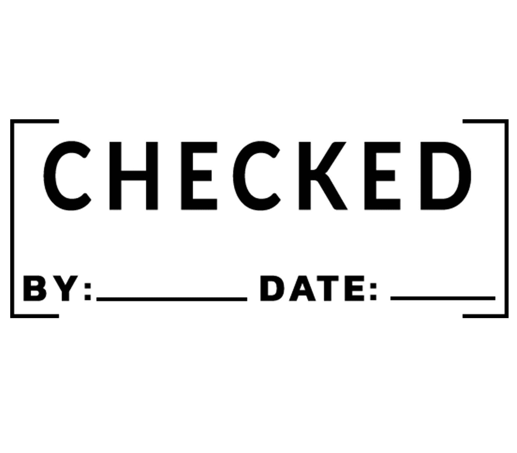 Printtoo Checked by Date Self Inking Rubber Stamp Pre-Inked Office Stamp- Home Office Business Stationery, 47 x 20 mm Black