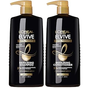 L’Oreal Paris Elvive Total Repair 5 Repairing Shampoo and Conditioner for Damaged Hair, 28 Ounce (Set of 2)