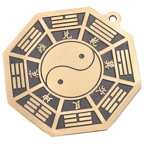 BESPORTBLE Espejo Bagua de Latón 10Cm Colgante para Técnicas Secretas y Exorcismos Decoración Feng Shui Interior