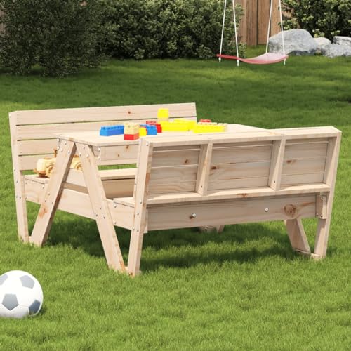 aphrophina Wooden Picnic Table for Kids, Durable Solid Pine Design for Outdoor Fun, Eating and Playing, 34.6