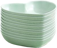 Vista 13 de Juego de 10 platos llanos en forma de corazón, platos de 6 pulgadas, bandeja de frutas, cuencos de aperitivos sin BPA (rosa)