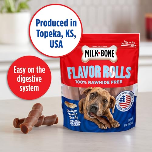 Image of Milk-Bone Flavor Rolls Chicken Doodle Dandy Rawhide Free Dog Treat with Chicken, 5-Count Bag