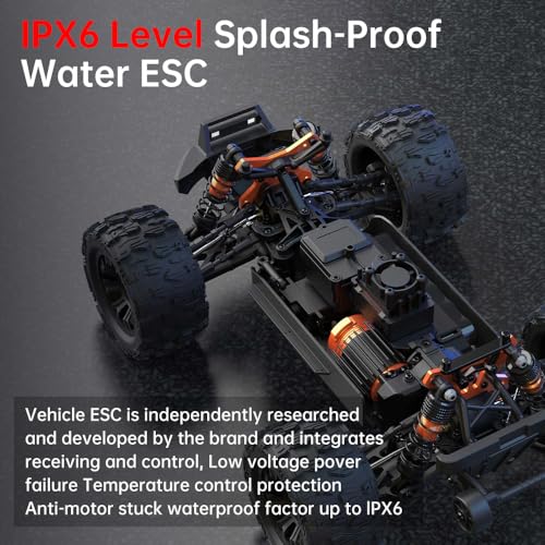 X-Verse 1:14 100 km/h Remote Controlled Car, 4WD Waterproof RC Cars with 3S Brushless Motor, 2.4GHz All Terrain Offroad RC Truck Truggy for Adults, 3 Batteries (Purple) - Image 3