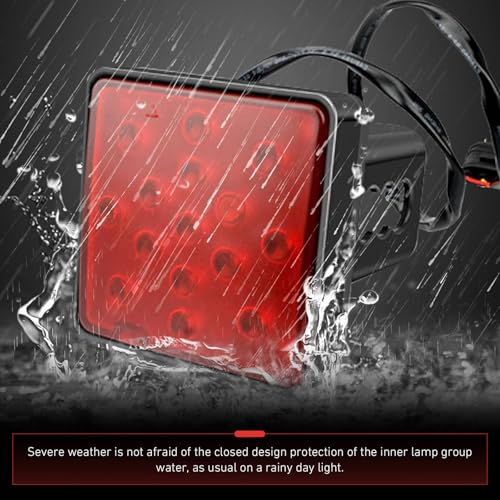 Image of 1 PC Trailer Hitch Light, Super Bright Towing Hitch Light, Waterproof Square LED Brake Lamp, Universal Trailer Accessories for Towing Truck SUV (Red #1)