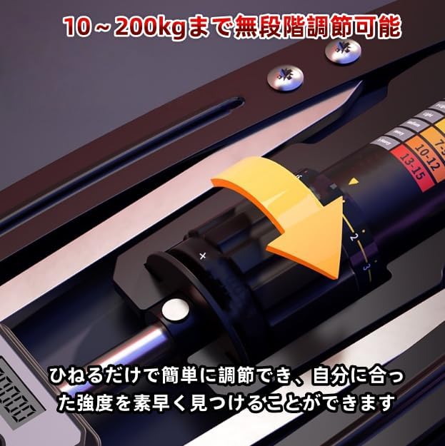 HJJアームバー筋力トレーニング器具、油圧式エクスパンダー、胸筋トレーニング 調整可能重量範囲：10～200kg 持ち運び可能で、自