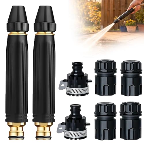 2PCS Home High Pressure Car Wash Water Gun, High Pressure Hose Nozzle with Adjustable Three Spray Modes for Car Washing, Watering Plants & Vegetables, Garden, Compatible with 1/2' Inner Diameter Hoses