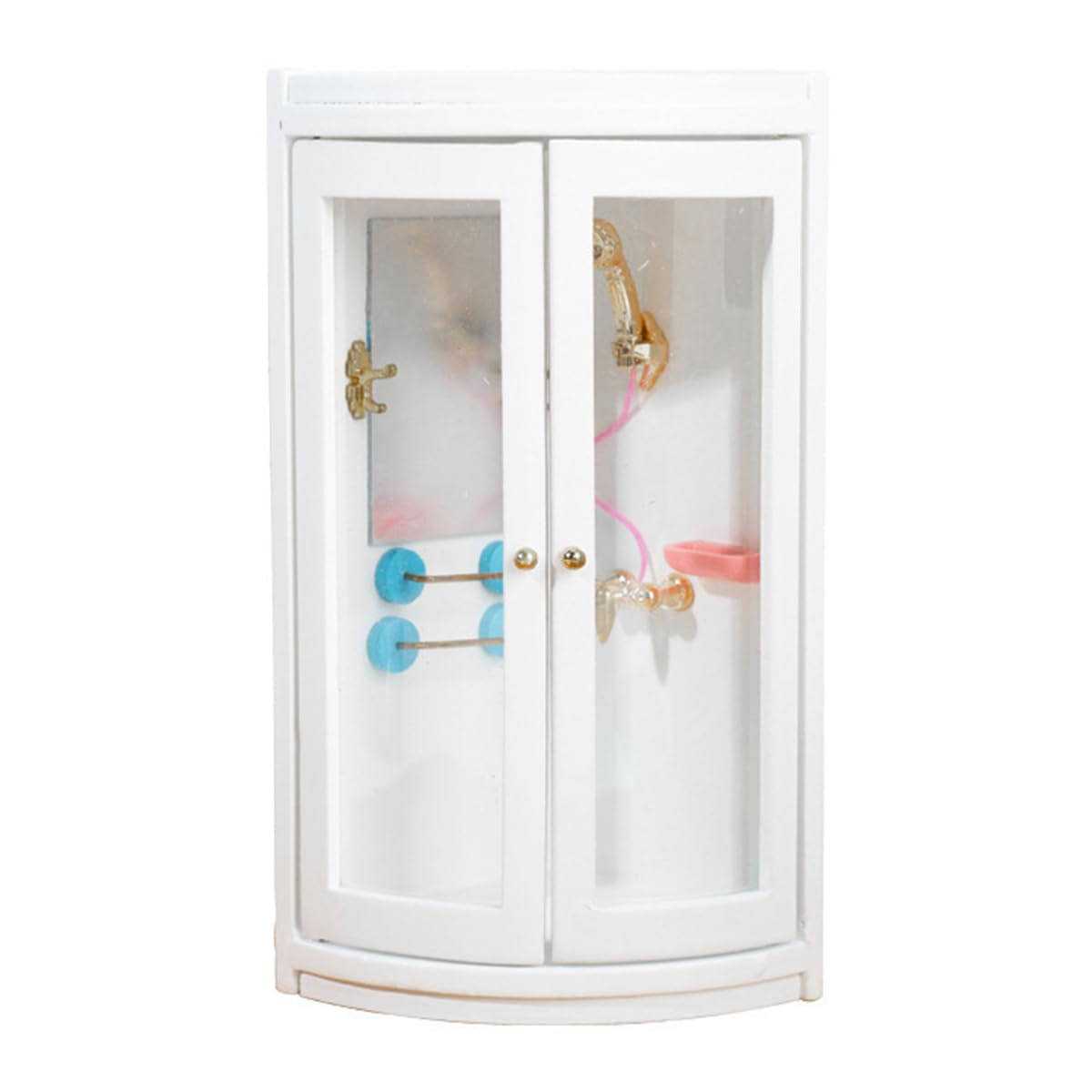 Ausi 1/12 Scale Dollhouse Wooden Shower Room Handcrafted Miniature Bathroom Furniture for Dollhouse Furniture Landscape