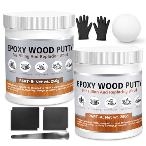 Epoxy Wood Putty Filler, 17.64 oz 2-Part | High strength two-part...
