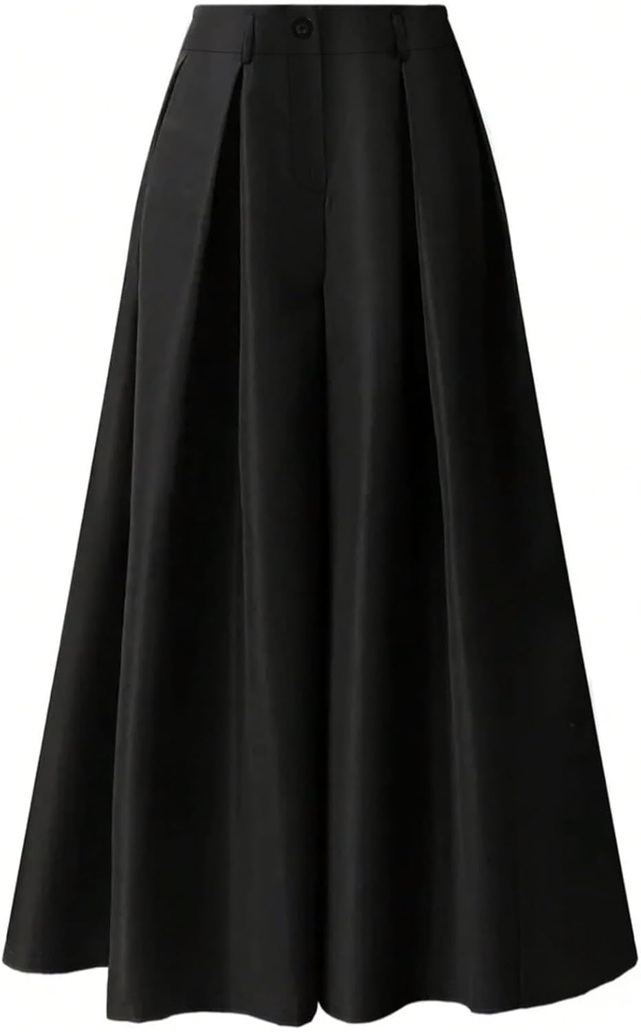 GORGLITTER Women's High Waisted Pleated Long Flowy Palazzo Pants Baggy Loose Wide Leg Trousers with Pockets - Image 2