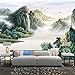 RTJSticker Tapete Selbstklebende Tapete Wandbild W130Xh80 Cm Grün Berge Landschaft 3D Wandaufkleber Wandplakat Wandkunst Große Fototapete Junge Schlafzimmer Kinder Innen Dekoration Kunst