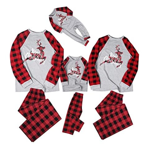 Christmas Pyjamas Couples Family Set Funny Unisex Christmas Pyjamas Christmas Pyjamas Outfits Set Jumpsuit Cuddly Warm Sleepwear Nightdress for Women Men Girls Boys, Style 6, 6- 9 Months Cover
