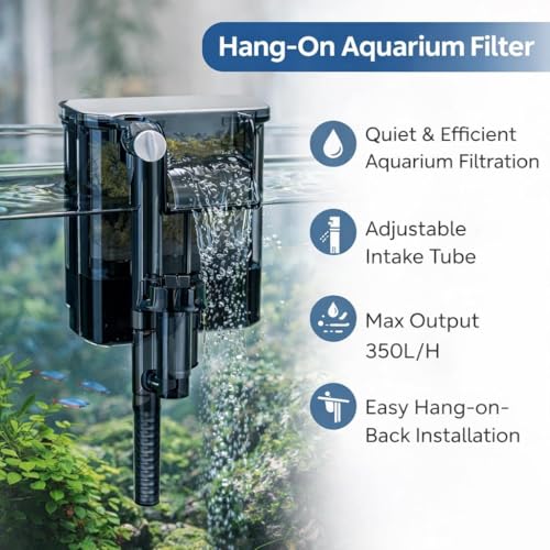 Image of Rizopets BLH-401 Hang on Filter, Aquarium Filter, 4W, 250L /H Max Output, Advanced Air Compressing System