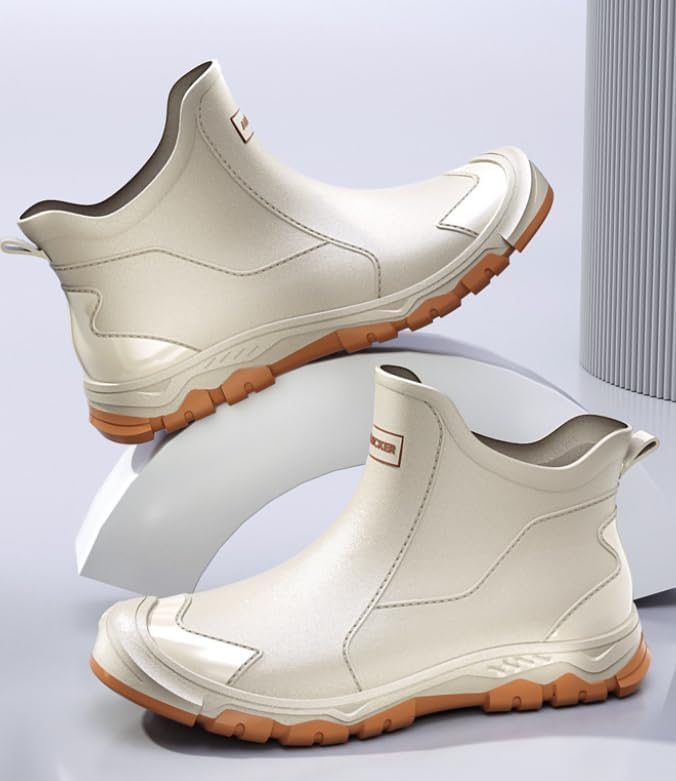 Mens Rain Boots Ankle Rubber Rain Boot Mens Waterproof Ankle Water Boots for Men Waterproof Garden Boots - Image 2