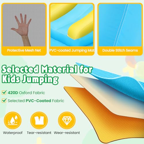 AKEYDIY Inflatable Water Slide Bounce House for Kids 3-12, Mega Water Bounce House Park w/ 2 Slides, Splash Pool & Deep Pool, Basketball Hoop, Water Cannon, 8 in 1 Backyard Water Park with Blower - Thumbnail 6