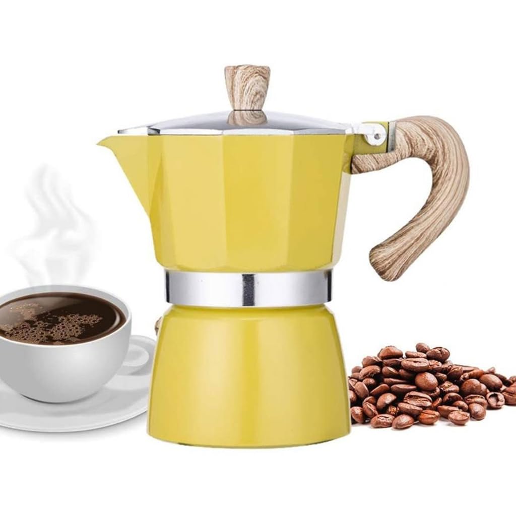 Caffettiera da 3/6 tazze da 150/300 ml con manico resistente al calore