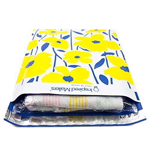 Image of Inspired Mailers - Poly Mailers 10x13-100 Pack - Bold Floral Print - Shipping Bags 10x13 - Packaging Envelopes Mailing Bags - Packing Bags for Shipping - Printed Poly Mailers