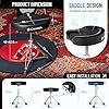 CAHAYA Adjustable Drum Stool Throne - Black Saddle Stool of Thicker Padded Seat With Rotate to Height Adjustable and Double Braced Anti Slip Feet #4