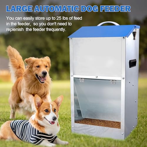 Automatic Dog Feeder Outdoor Dog Feeder for Large Dogs Large Breed Dog Food Dispenser, 25LBS Capacity Pets Feeder Gravity Food Feeder - Image 6